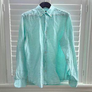 Massimo Dutti Teal Linen Shirt